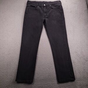 LEVIS 514 Jeans Mens 36x31 (Tag 36x32) Classic Straight Black Low Stretch Denim